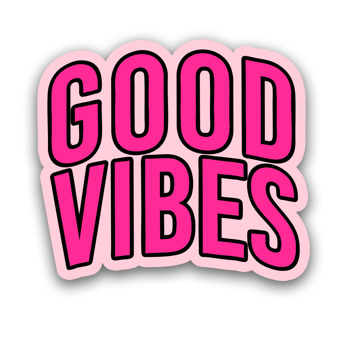 GOOD VIBES STICKER - HAPPY PINK